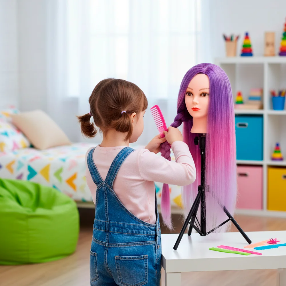 Doll Head With Long Hair and Training Kit DHM4