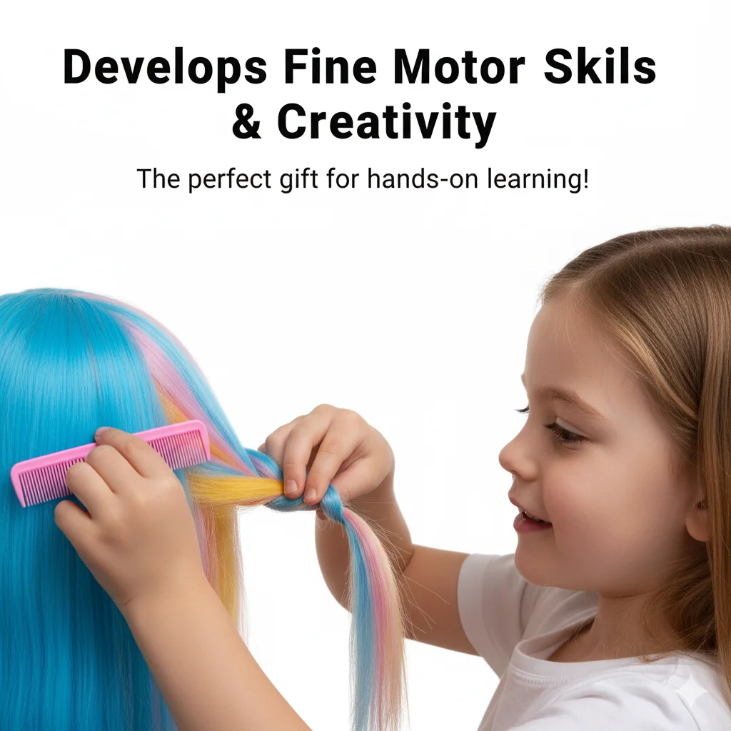 Mannequin Head Colorful Long Synthetic Hair DH9