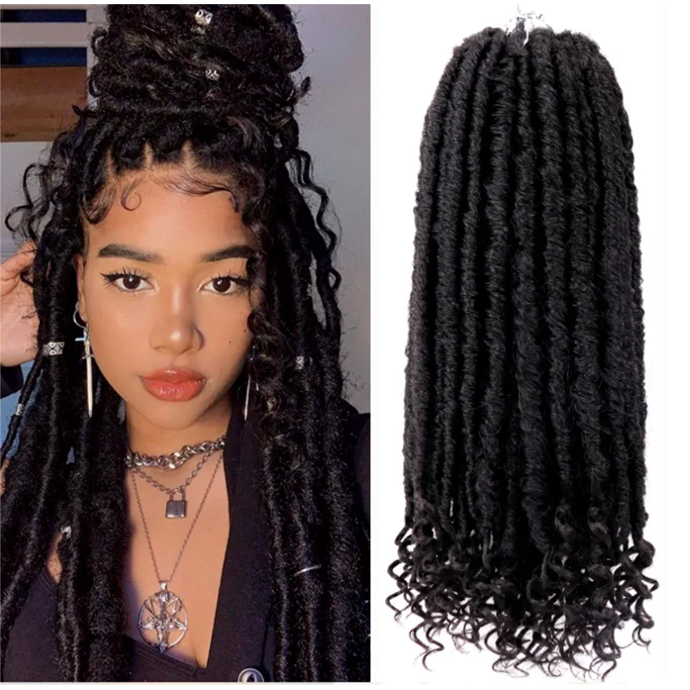 Goddess Faux Locs 1B 18 inch, 24 strands per pack