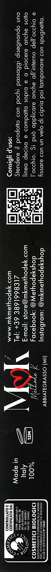 Matita nera mat Occhi prof. Bio certificato 100% prodotto italiano 