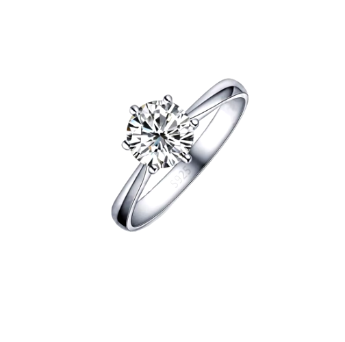 Elegant Classic Real 925 Sterling Silver Finger Rings Jewelry Crystal Cubic Zircons 6 Claws Women Wedding Anillos