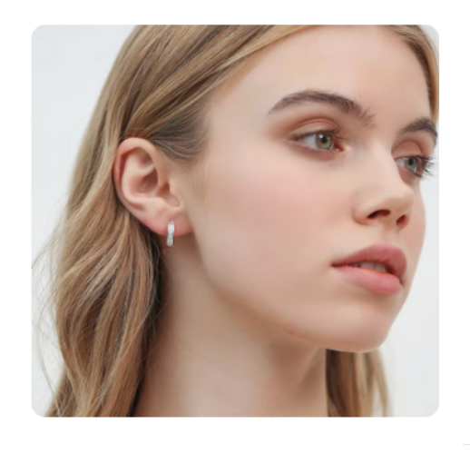 New 925 Sterling Silver Shining Zircon Earrings Women's Circle Round Earrings Fashionable and Elegant Jewelry Birthday Gift