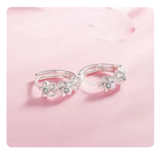 925 Sterling Silver Needle Earrings for Women's Wedding Fashion High Quality Jewelry Crystal Zircon Flower Cute Stud