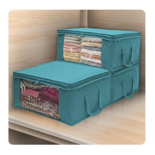Large Capacity Clothing Storage Box Folding Non Woven Fabric Quilts Clothes Organizer Case With Zipper Organiseurs De Rangement