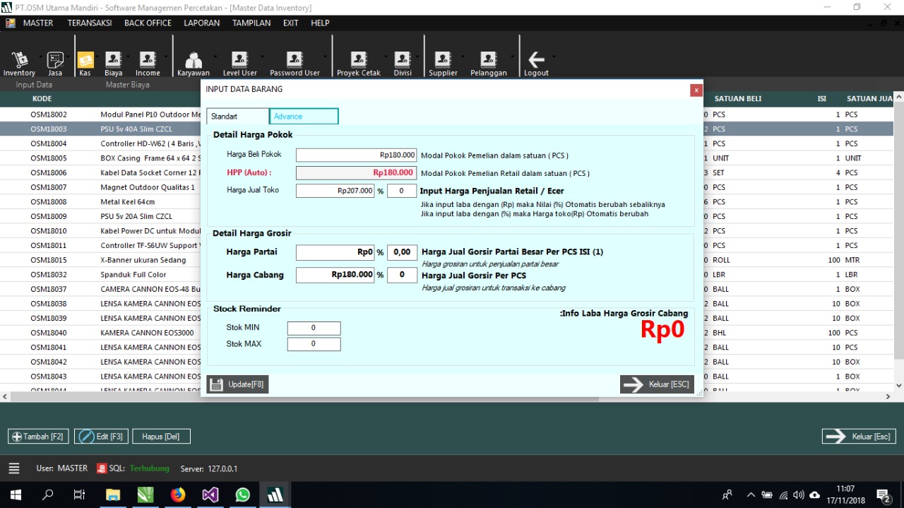 OSM - Software Inventory Managemen Proyek