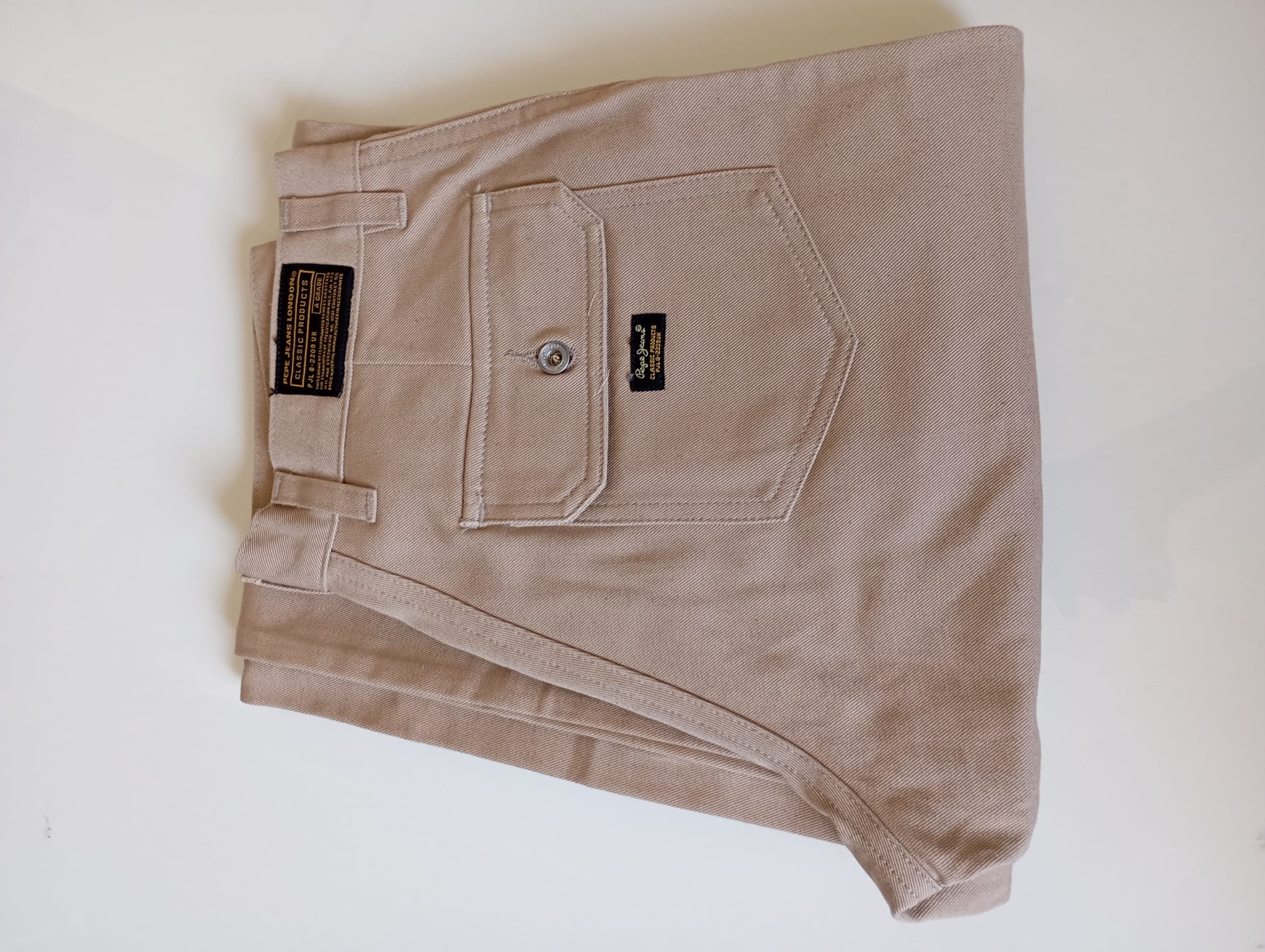  102 Pantalon en toile beige pépé jean's