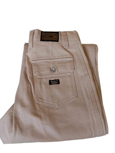  106 Pantalon en toile beige pépé jean's