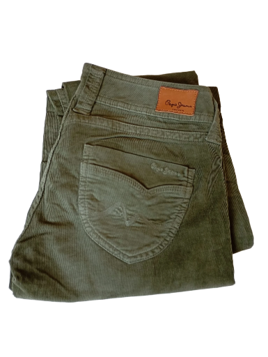 108 Pantalon VELOUR KAKI pépé jean's 27/34