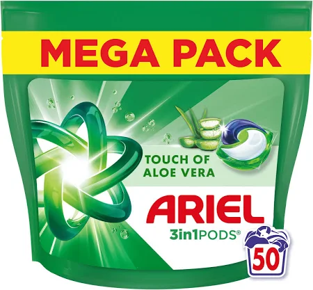 Ariel 3 en 1 lessive en capsule touche d'aloé vera