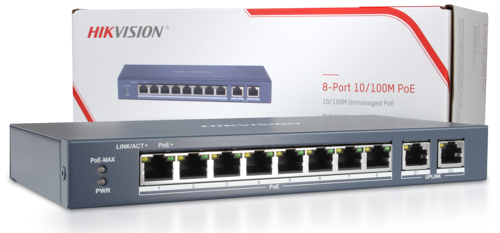 Hikvision 8 Port Fast Ethernet Unmanaged POE Switch