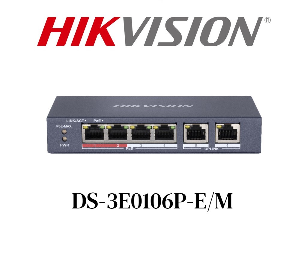 Hikvision 4 Port Fast Ethernet Unmanaged POE Switch
