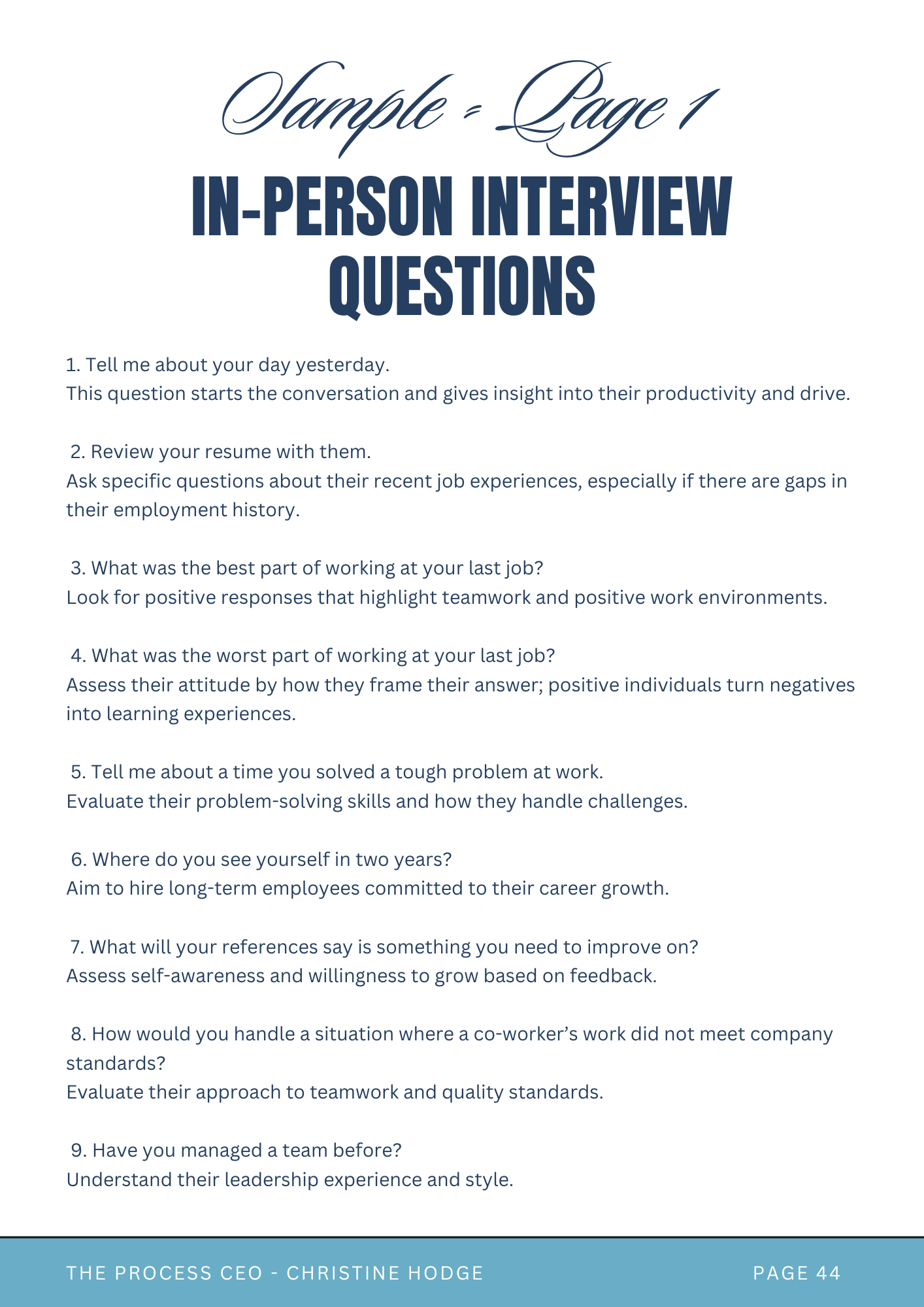 In-Person Interview Questions