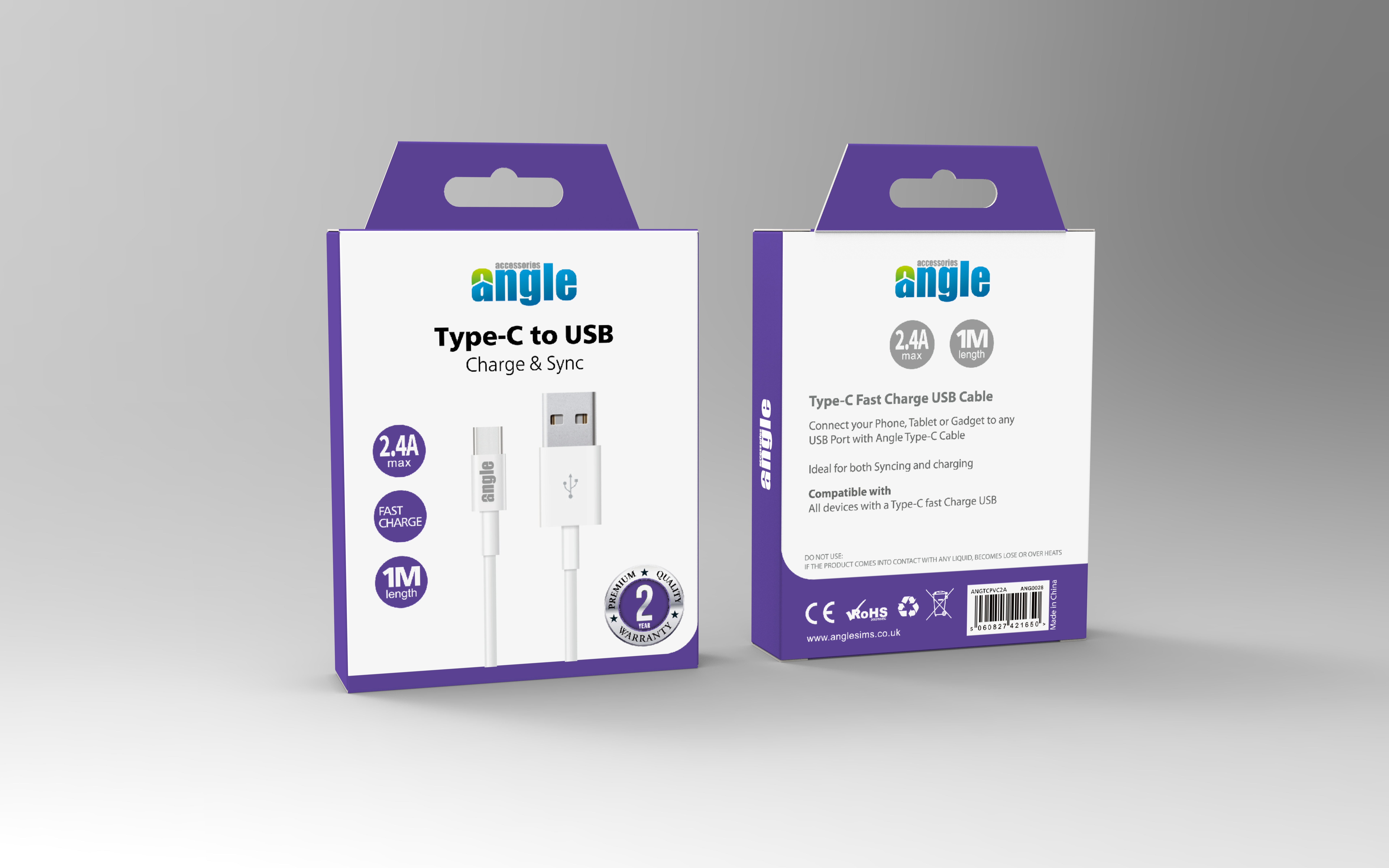 Type-C to USB Charge & Sync Cable