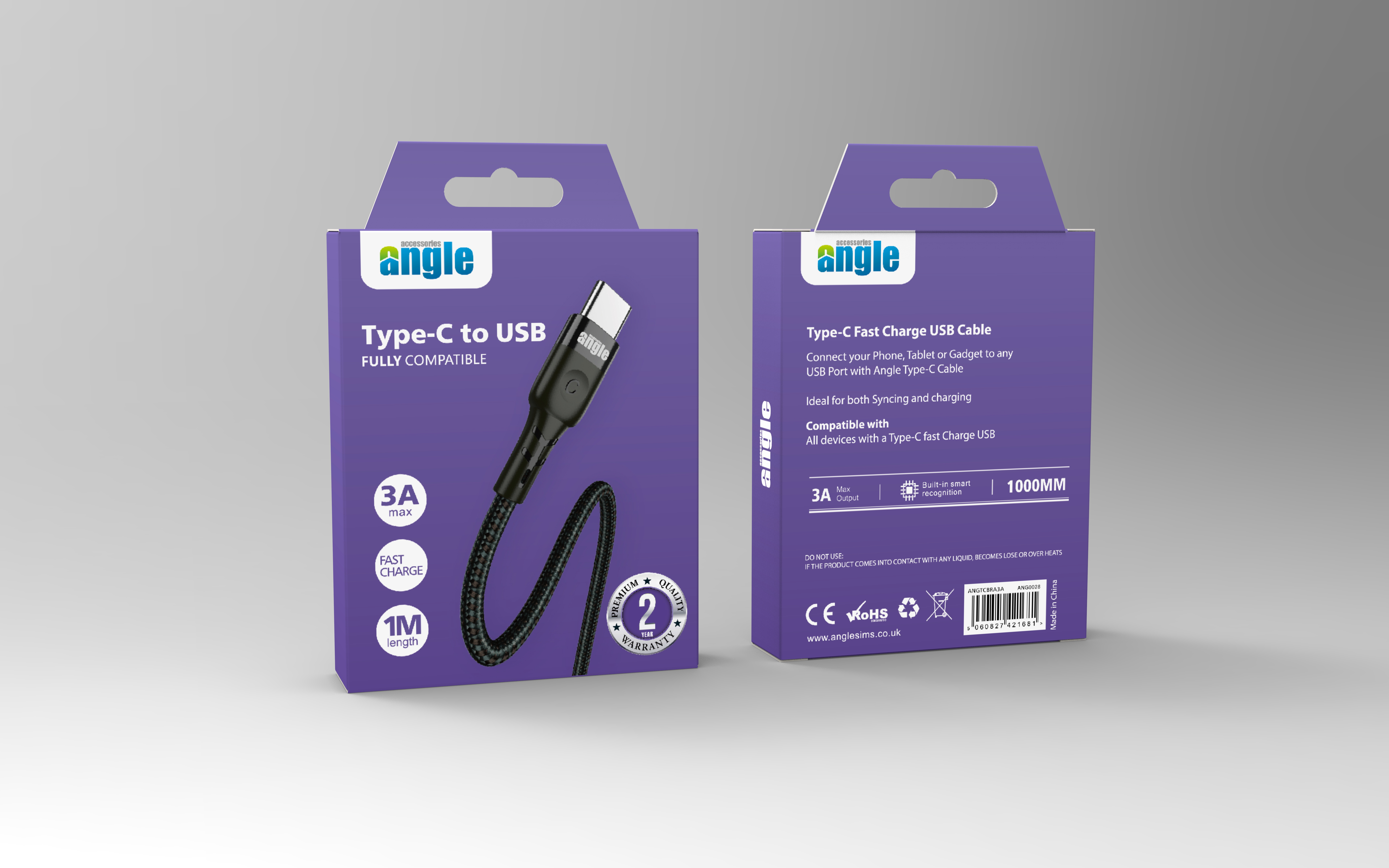 Type-C to USB Cable 2.4A 1M