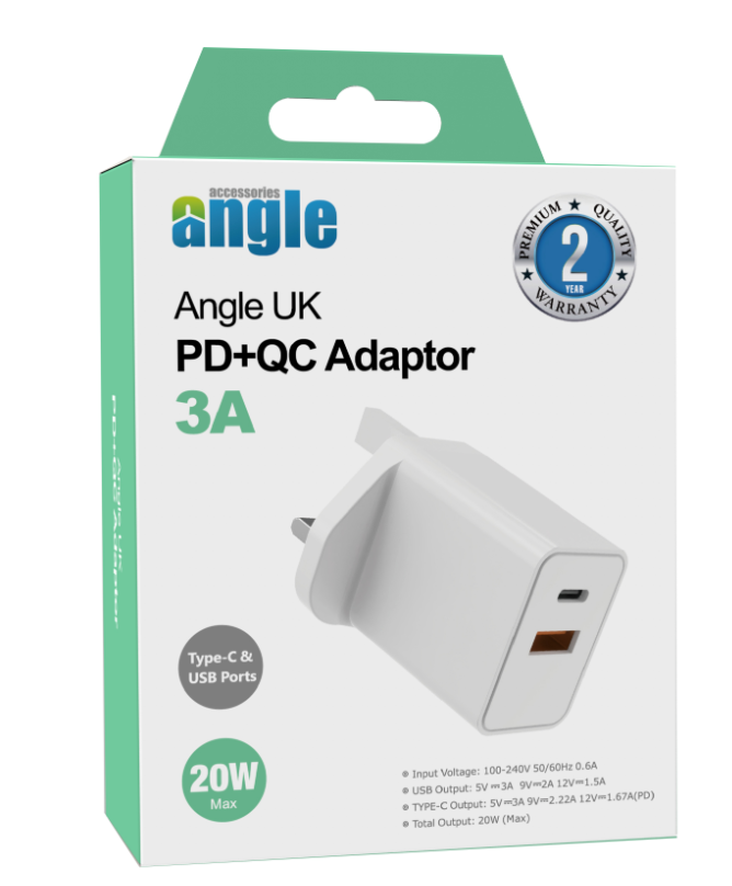 ANGLE UK PD+QC ADAPTOR 3A