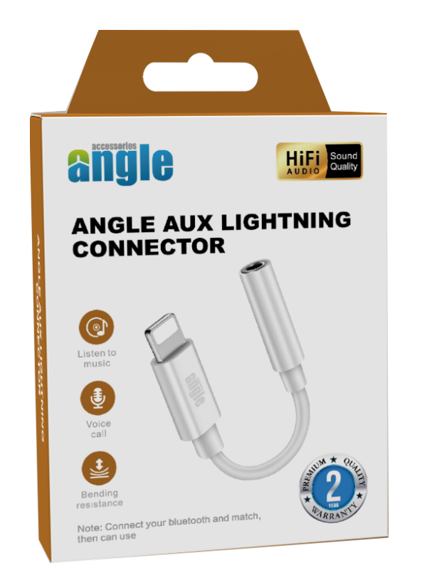 ANGLE AUX LIGHTNING CONNECTOR abc