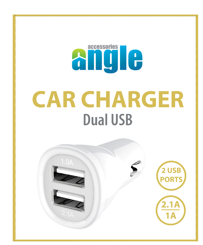 ANGLE CAR CHARGER DUAL PORT