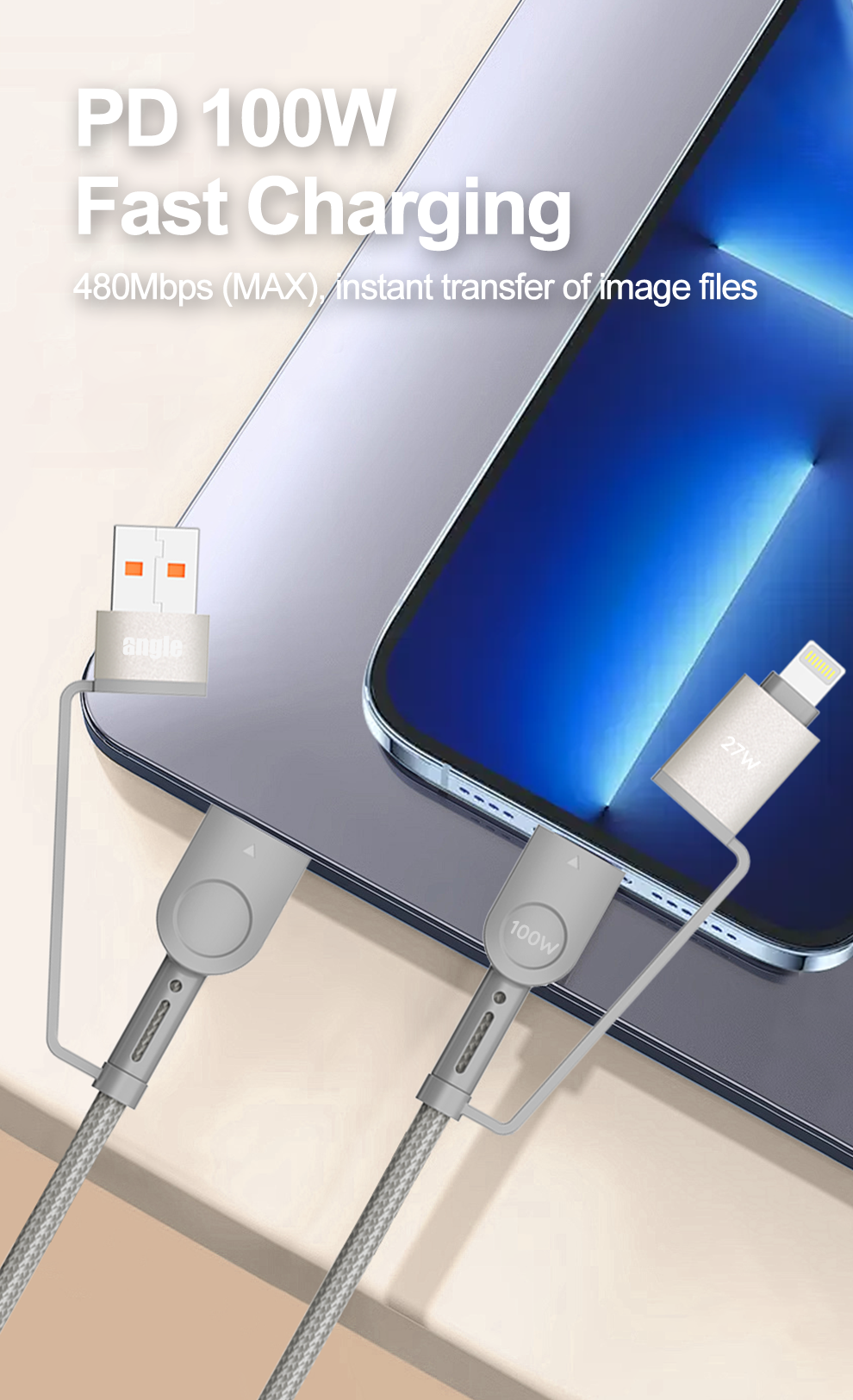 4 in 1 Braided Data Cable