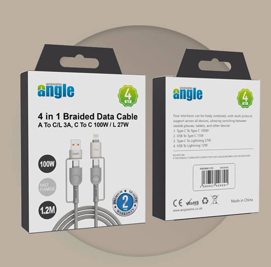 4 in 1 Braided Data Cable