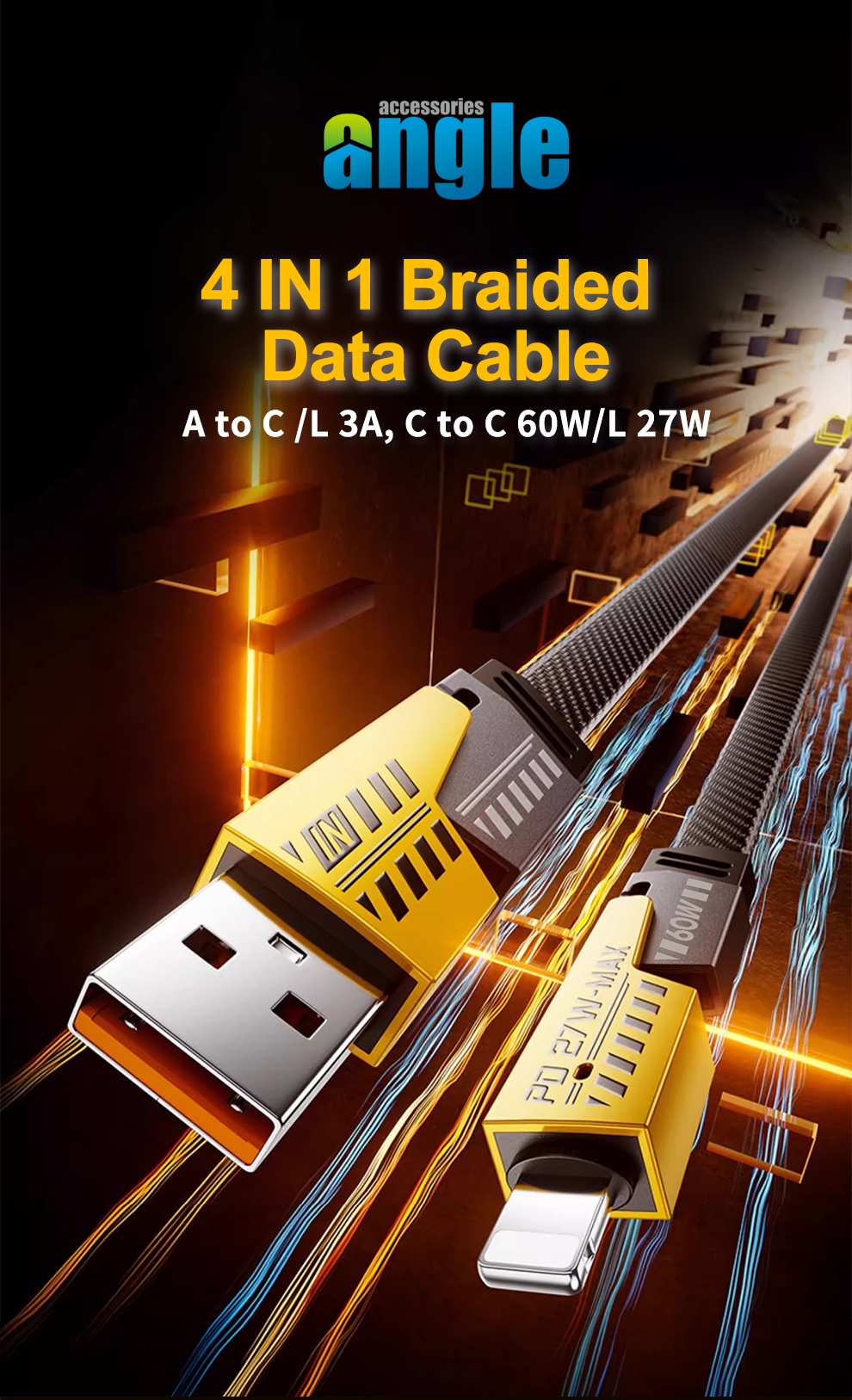4 in 1 Braided Data Cable