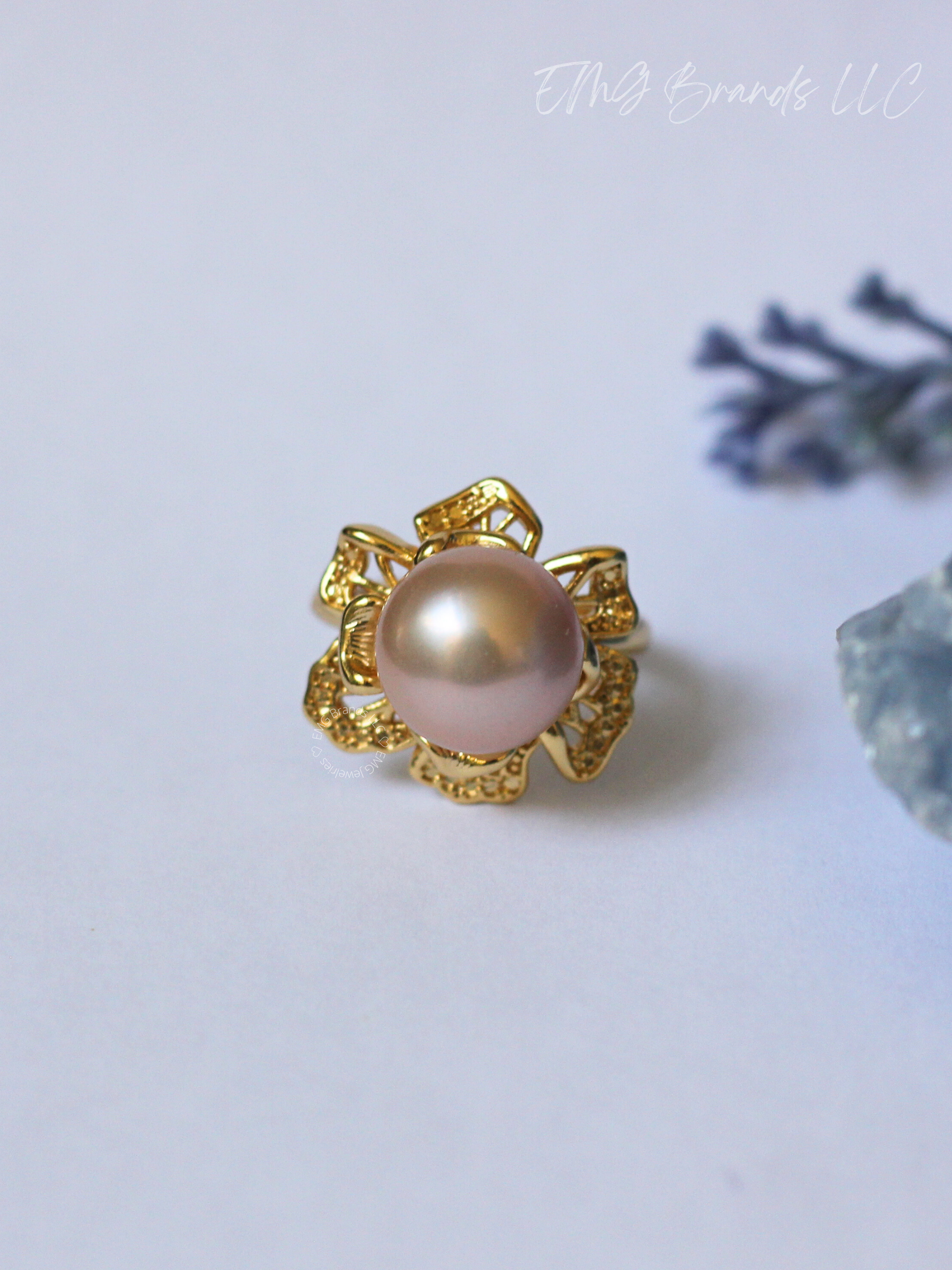 Lotus Edison Pearl Ring