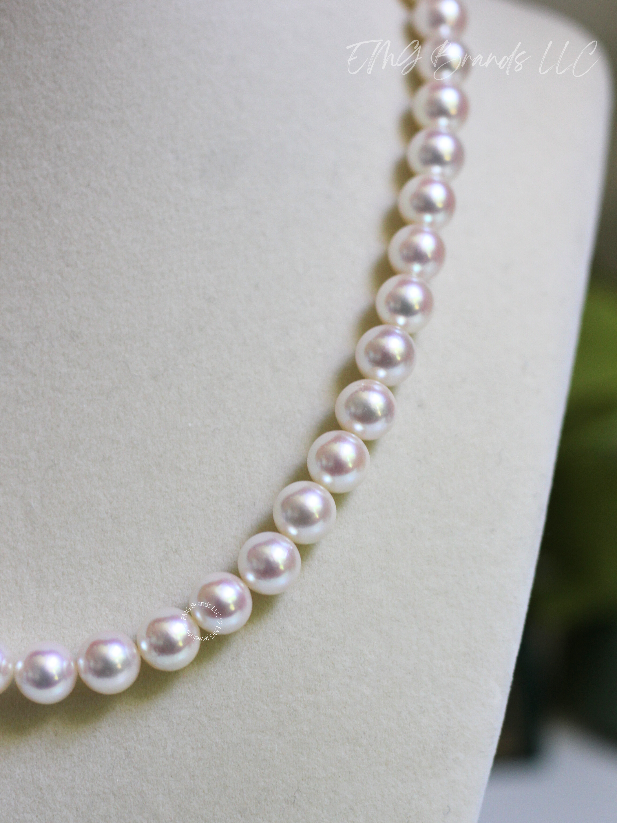Classic Japanese Akoya Pearls with Rosy Pink Overtone