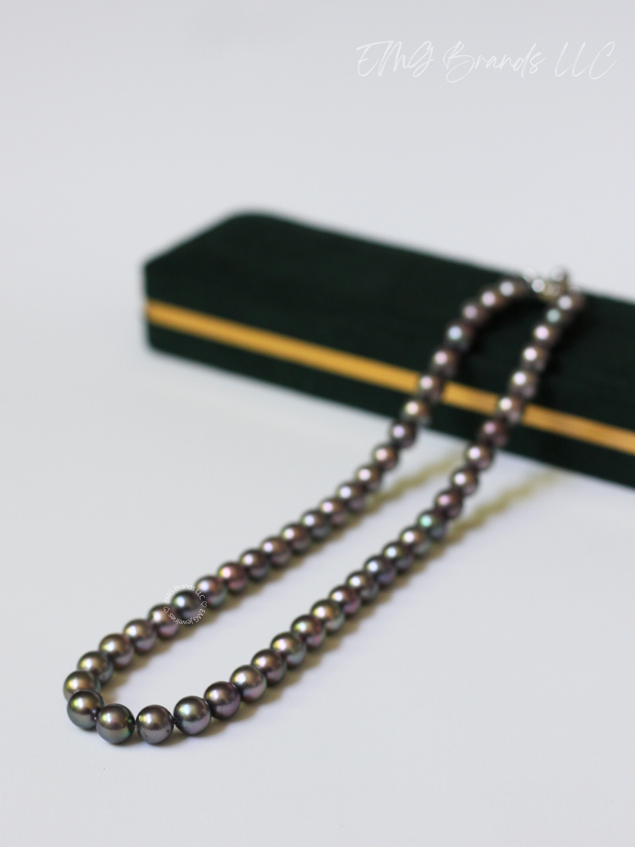 Japanese Peacock Black Akoya Pearl Necklace