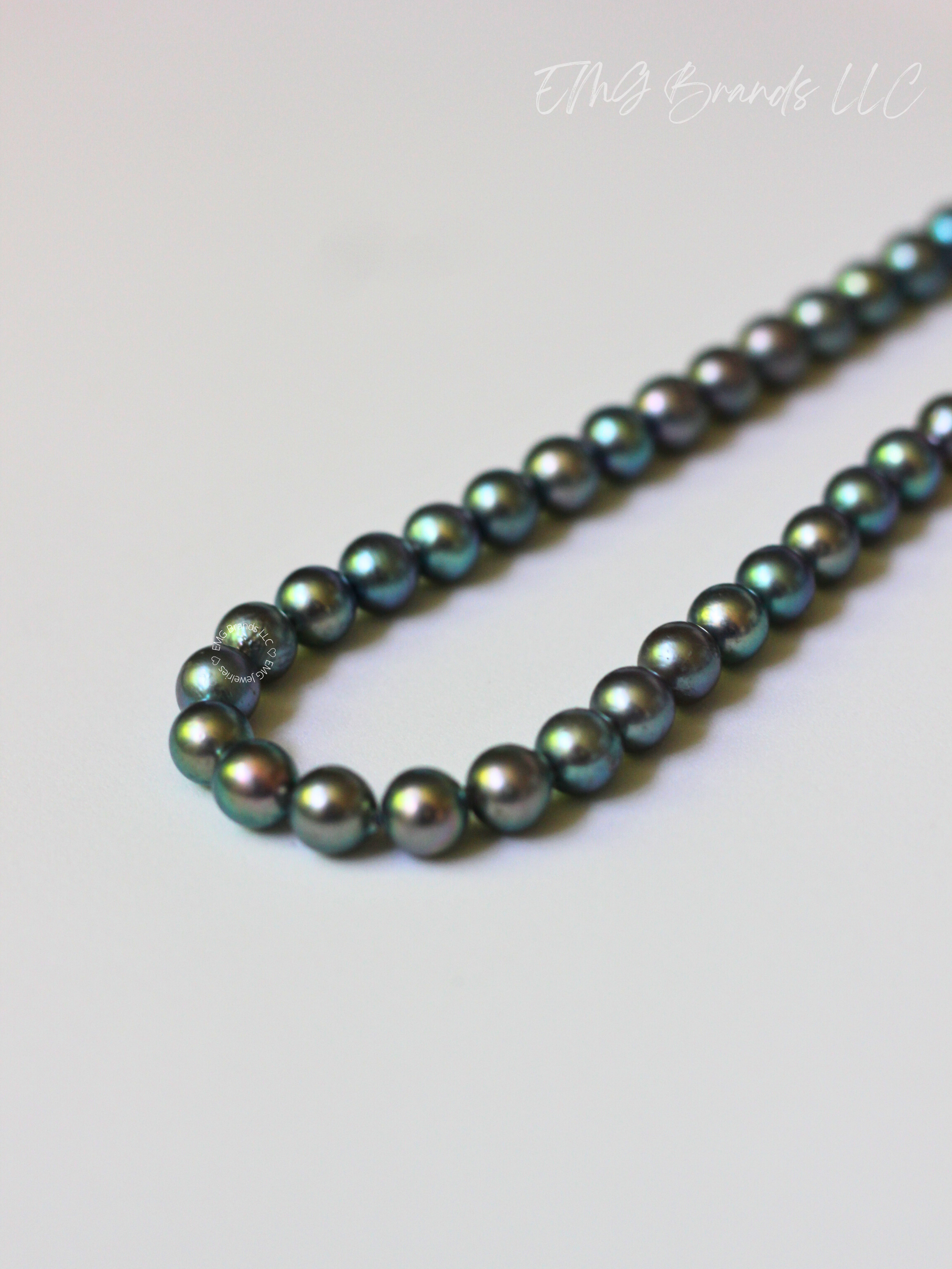 Peacock Blue Japanese Akoya Pearl Necklace