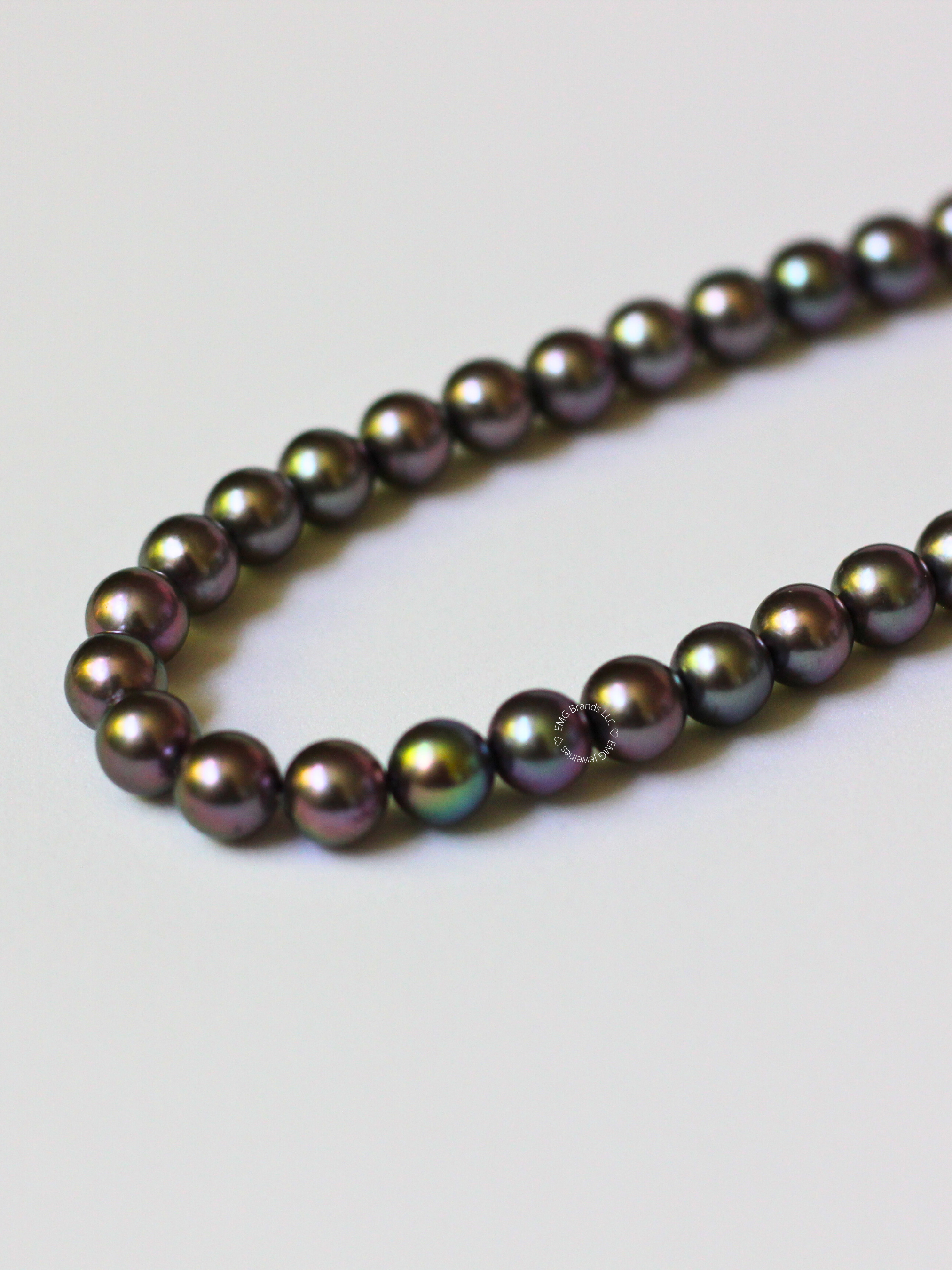 Peacock Black Japanese Akoya Pearl Necklace