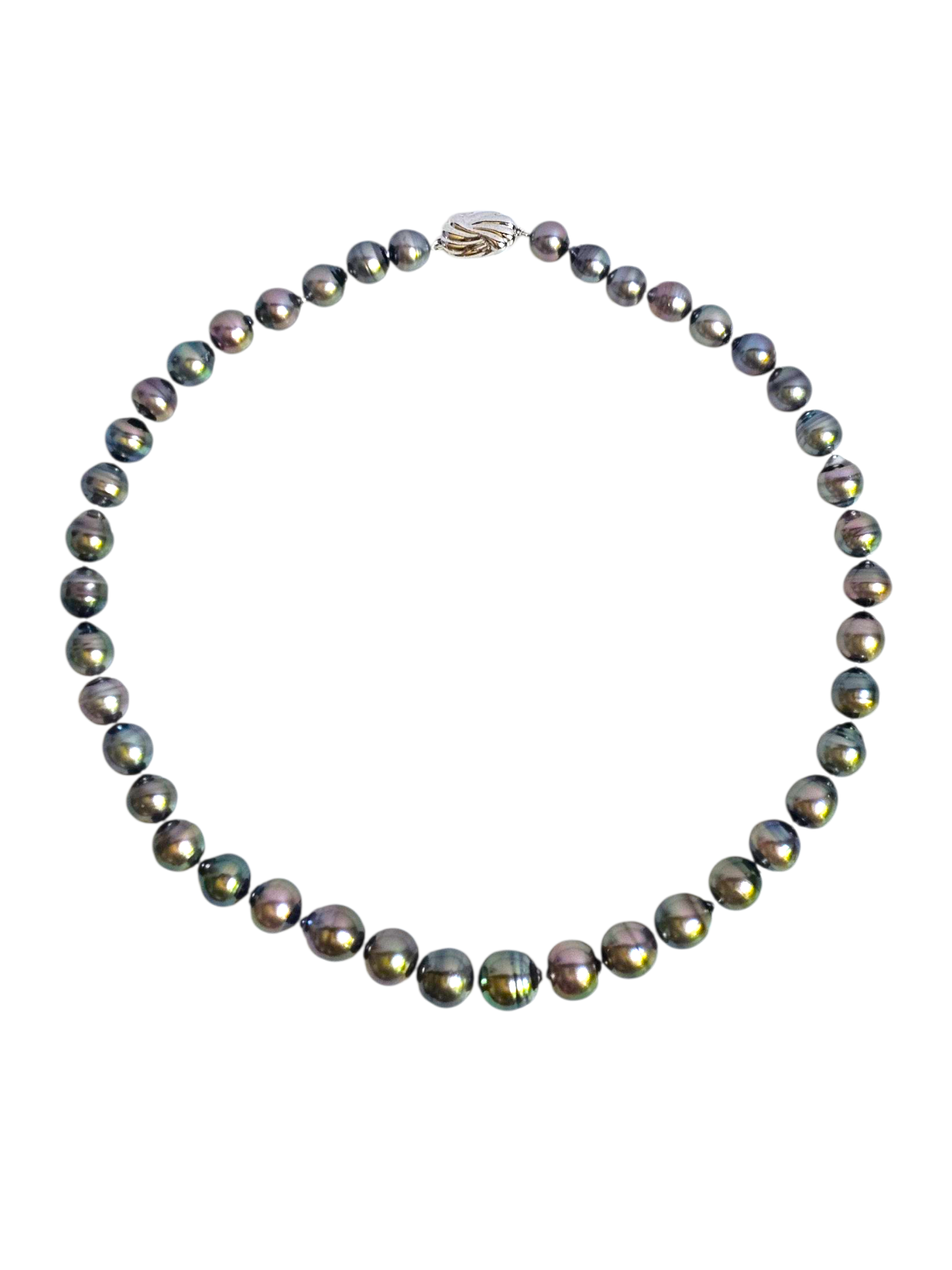 Silver Tone Tahitian Pearl Necklace