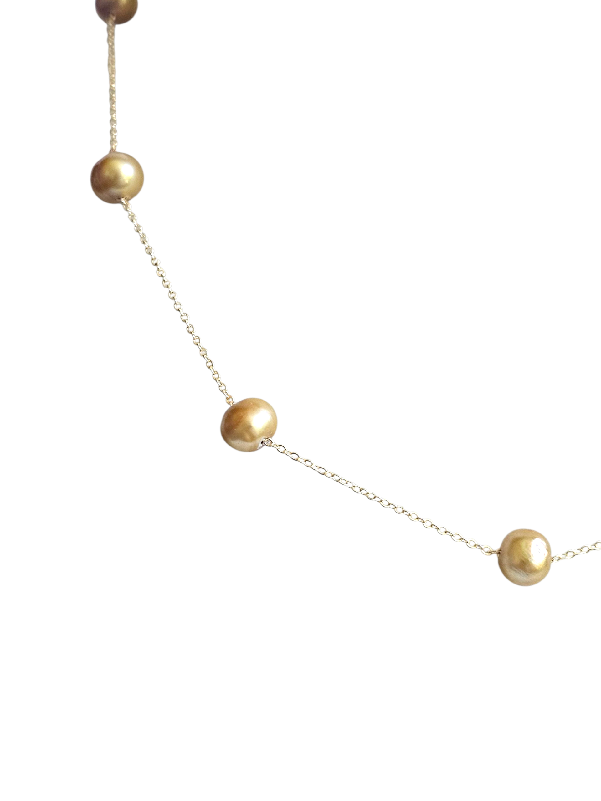 Deep Golden Station Pearl Necklace