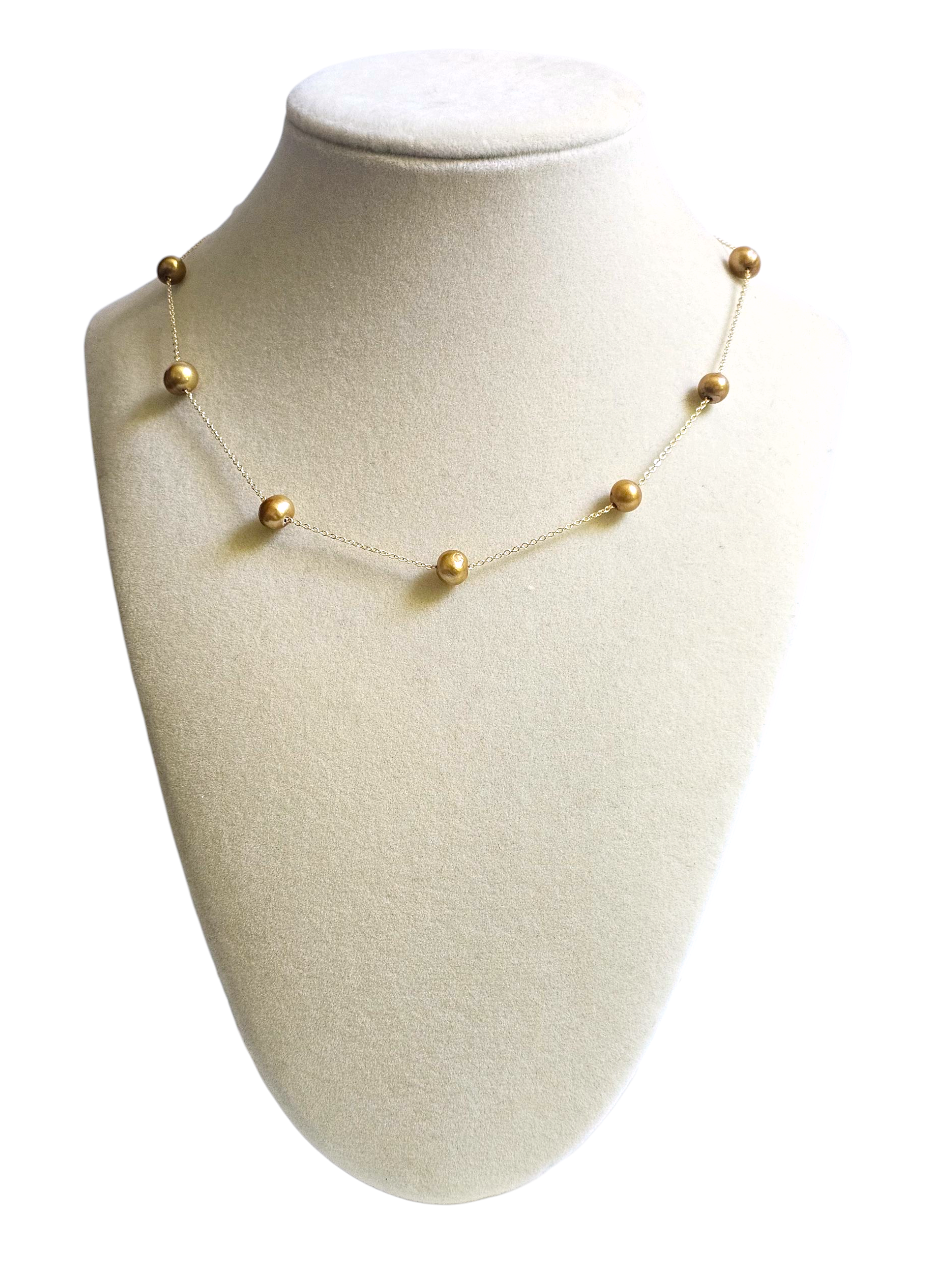 Deep Golden Station Pearl Necklace