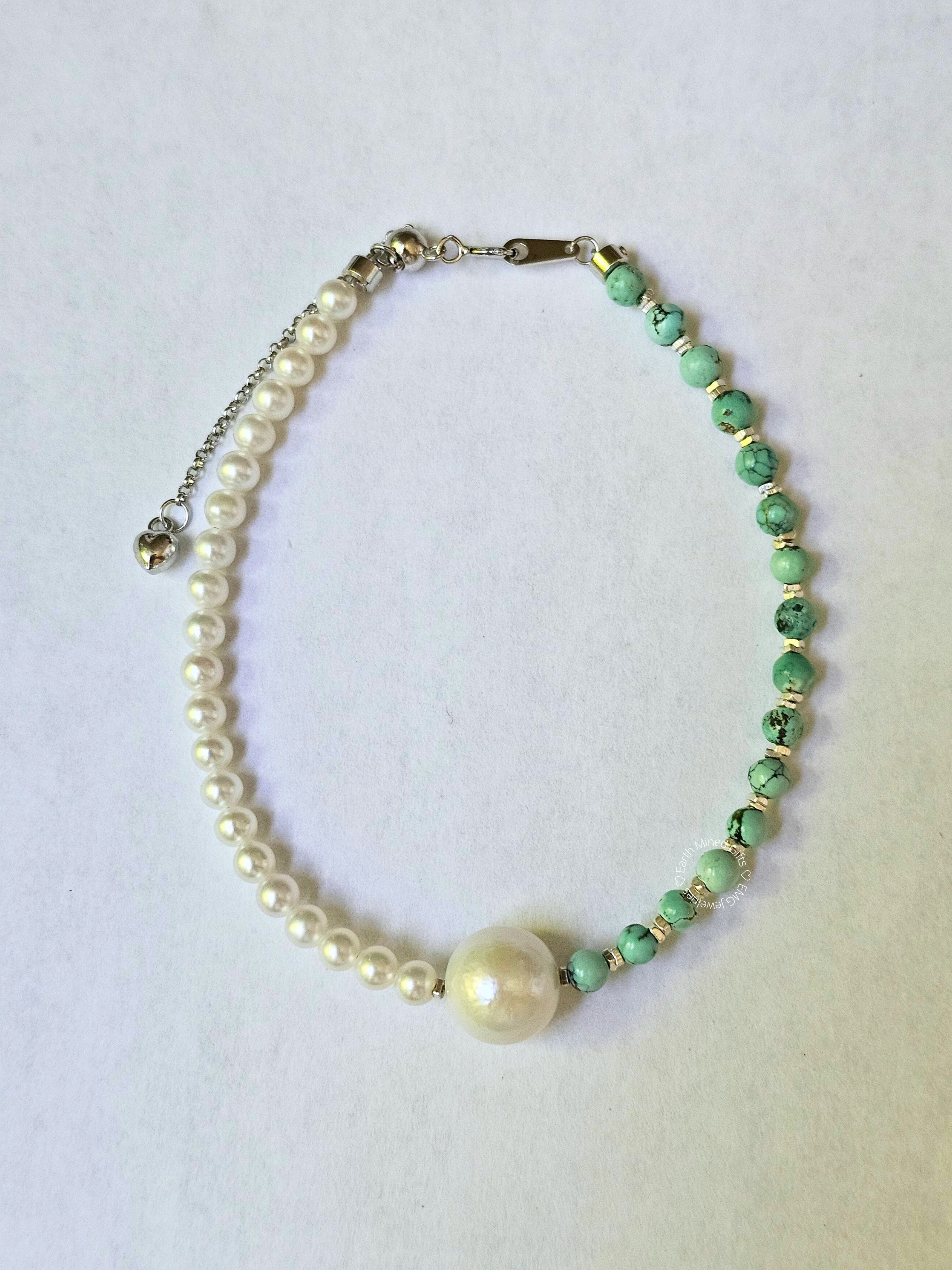 Pearl and Turquoise Beaded Bracelet