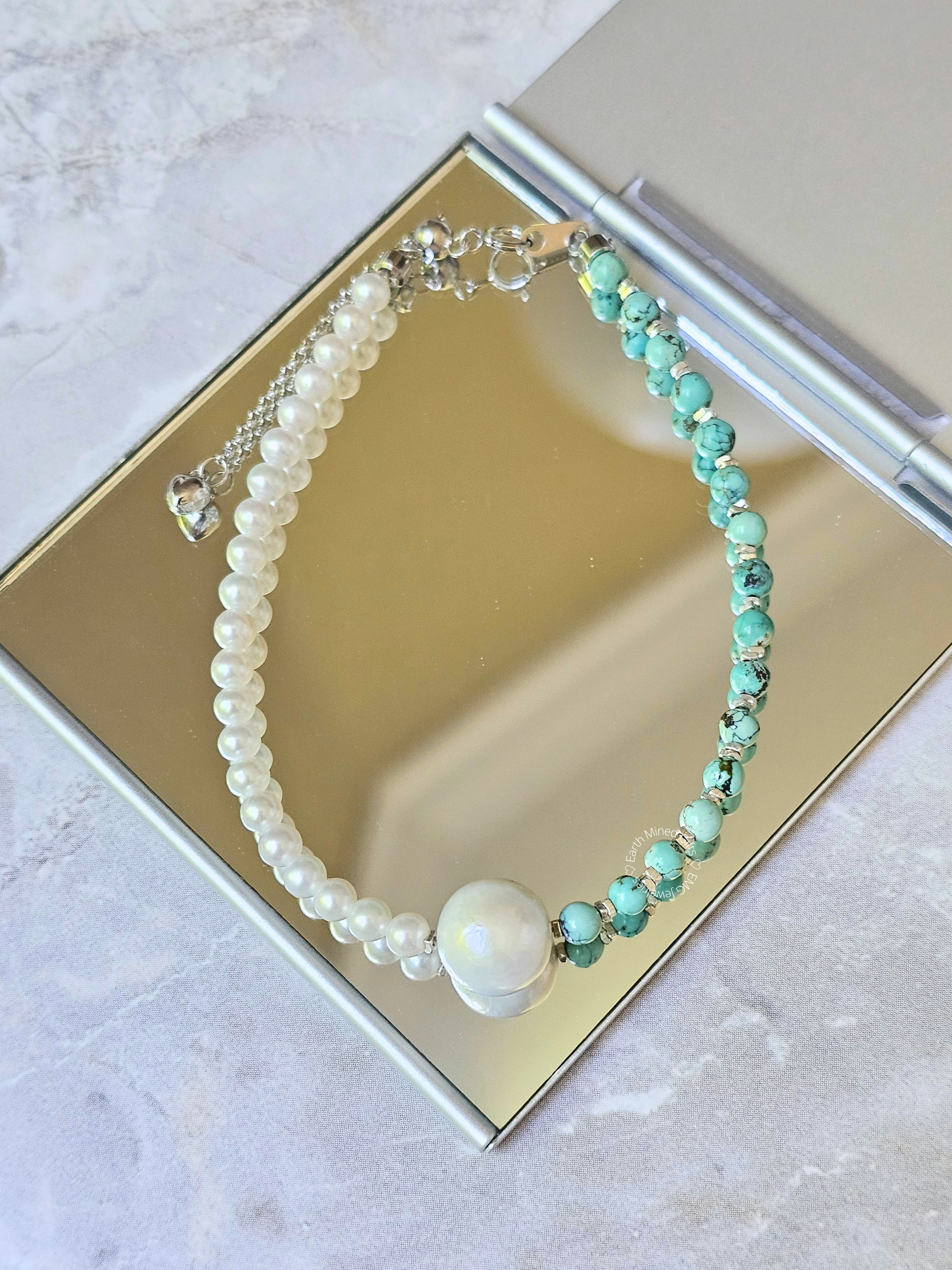 Pearl and Turquoise Beaded Bracelet