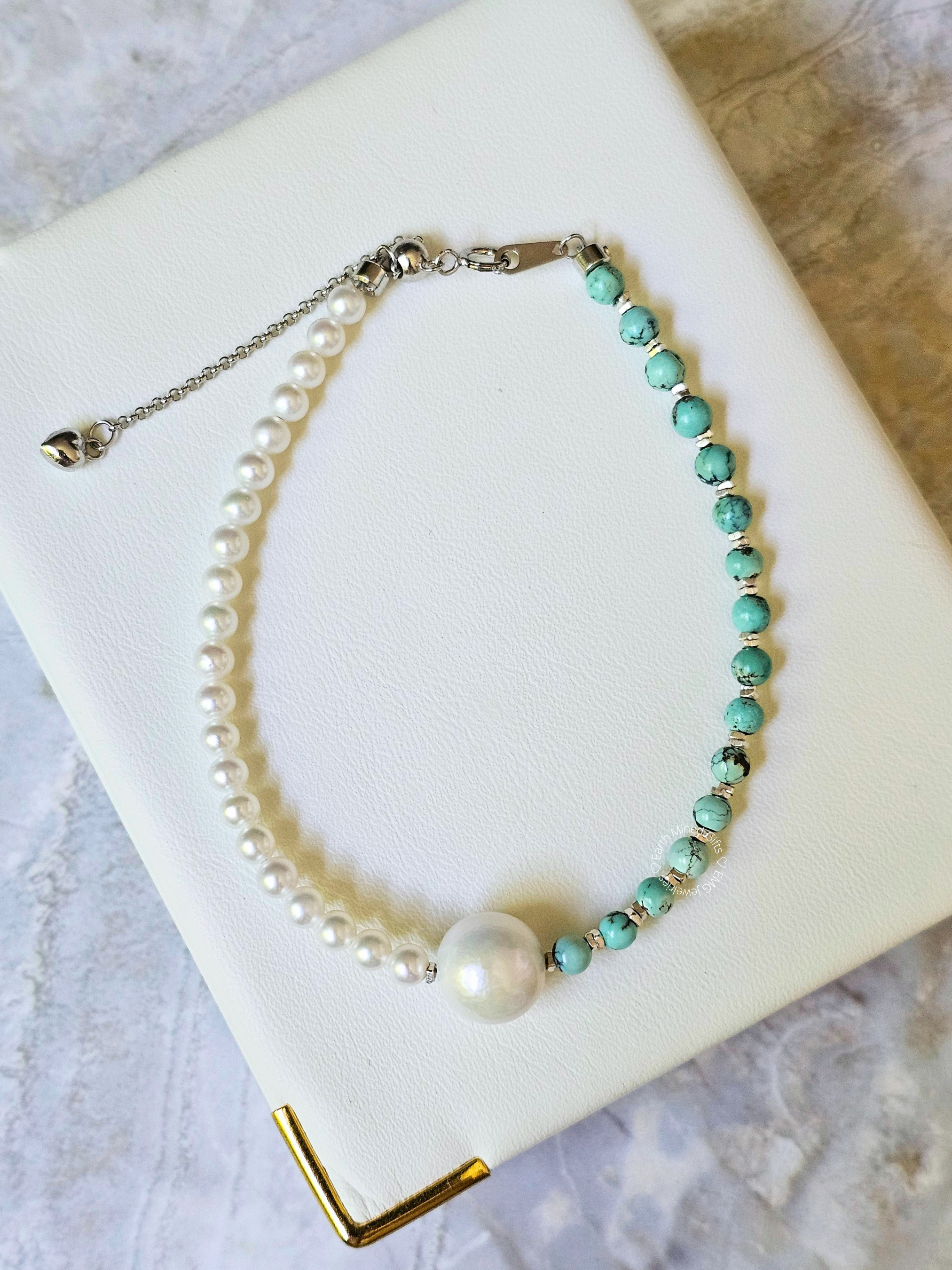 Pearl and Turquoise Beaded Bracelet
