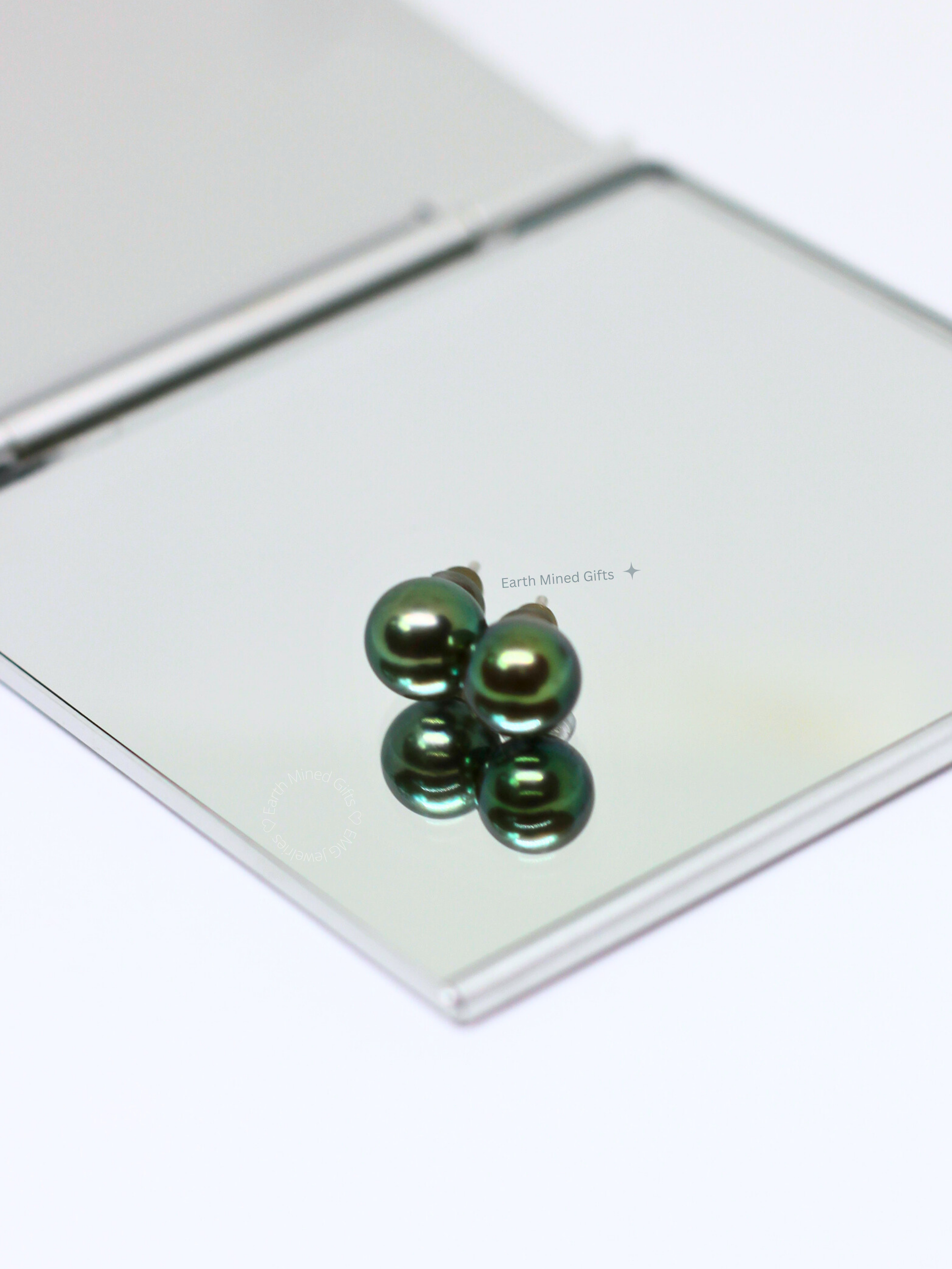 Peacock Akoya Pearl Studs