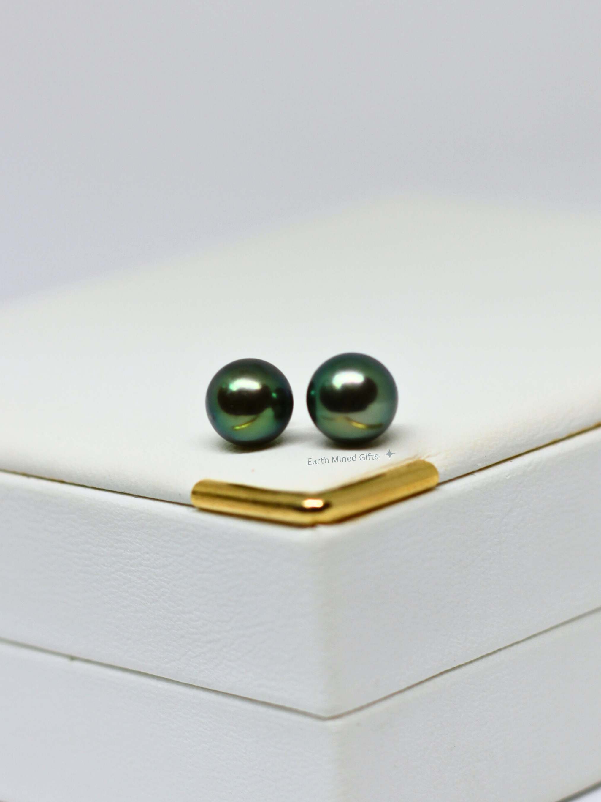 Peacock Akoya Pearl Studs