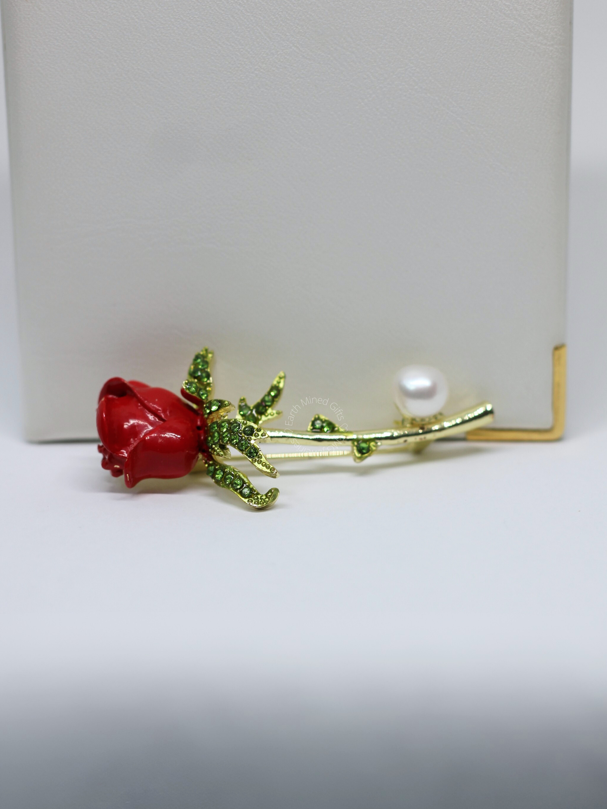 Red Rose Brooch Pin