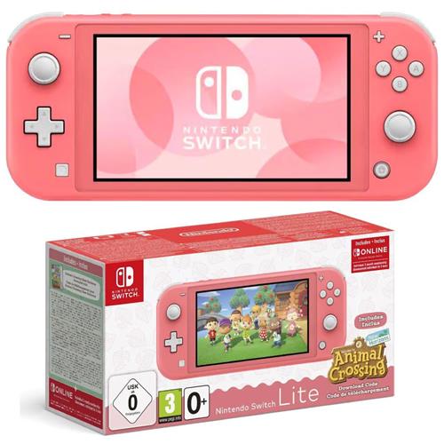 NINTENDO SWITCH LITE CONSOLA ANIMAL CROSSING NEW HORIZONS ISABELLE ALOHA EDITION