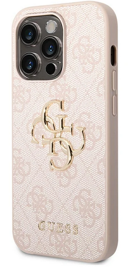 GUESS CARCASA 4G METAL LOGO IPHONE 15 PRO ROSA