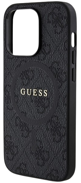 GUESS CARCASA MAGSAFE RING CLASSIC LOGO IPHONE 16 PRO MAX NEGRO