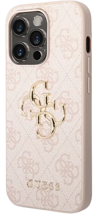 GUESS CARCASA 4G METAL LOGO IPHONE 15 PRO ROSA