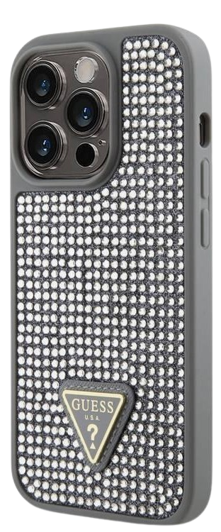 GUESS CARCASA RHINESTONE IPHONE 16 PRO MAX PLATA