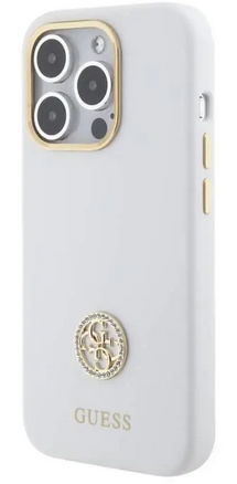 28 ud. in stock GUESS CARCASA SILICONE STRASS IPHONE 16 PRO MAX BLANCO