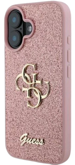 GUESS CARCASA GLITTER 4G IPHONE 16 ROSA