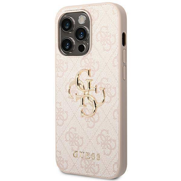 GUESS CARCASA METAL LOGO IPHONE 14 PRO MAX ROSA