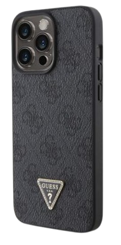 GUESS CARCASA 4G TRIANGLE STRAS IPHONE 15 PRO MAX NEGRO