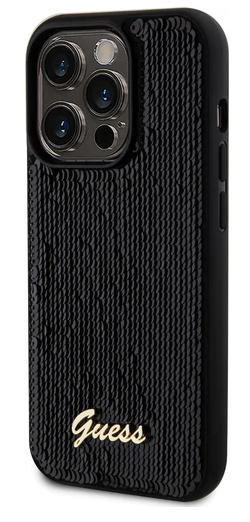 GUESS CARCASA SEQUIN IPHONE 13 NEGRO