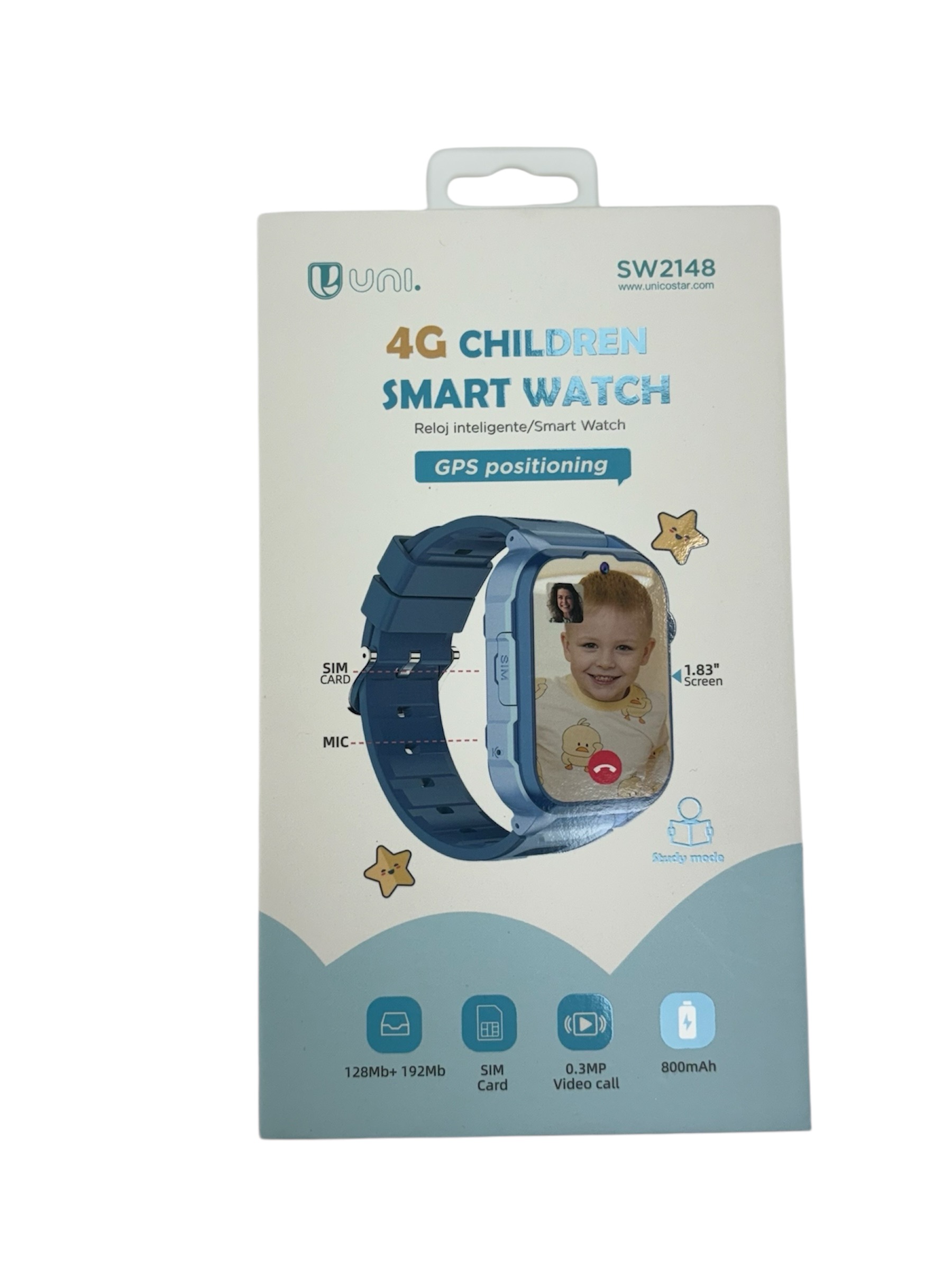 RELOJ INTELIGENTE DE NIÑOS AZUL CON GPS Y 4G 