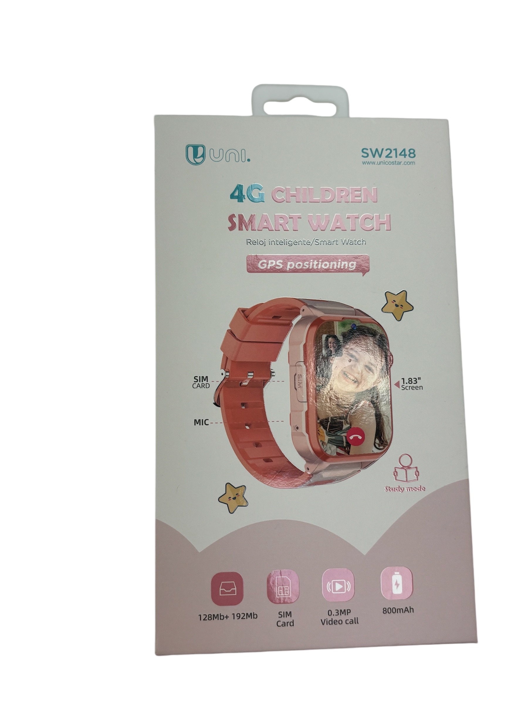 RELOJ INTELIGENTE DE NIÑOS ROSA CON GPS Y 4G